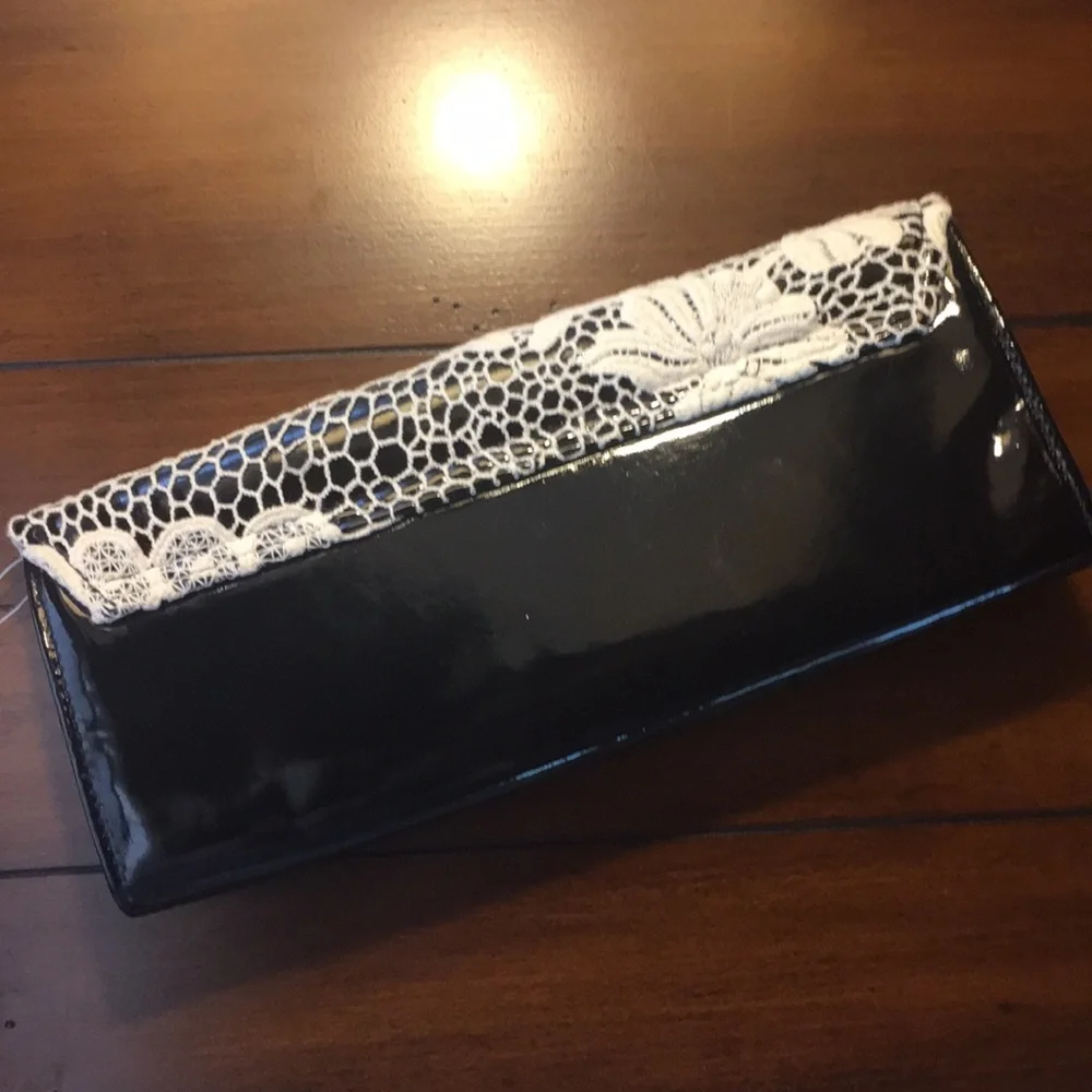 Patent Leather and Lace Evening Bag Cl… - Picture 3 of 5